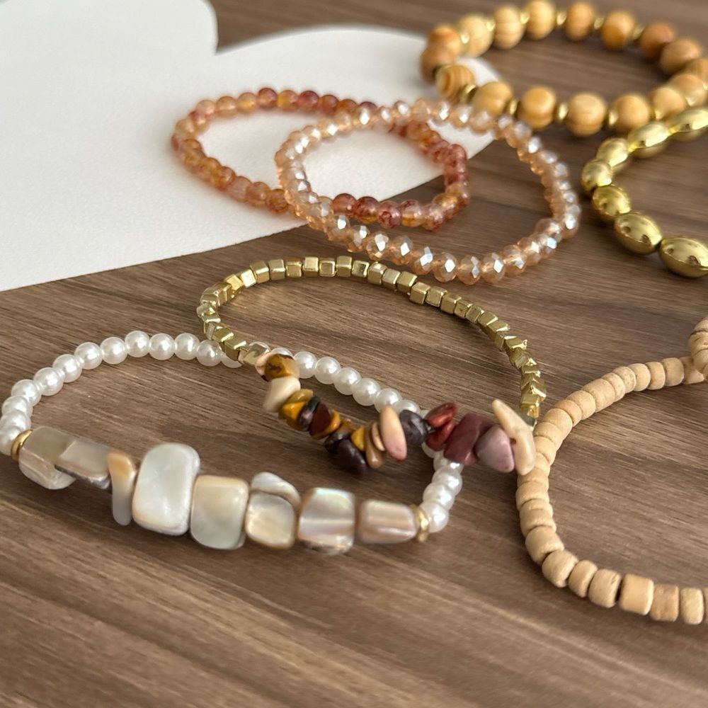 Bohemian Beaded Bracelet Set Q83 - Picture 3 of 5